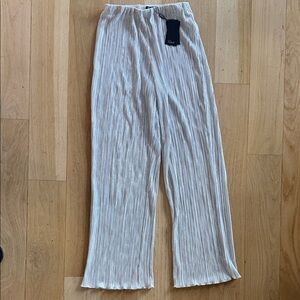 Rails Silver Matalic Elastic Wide Leg Pants dress up or down size XS